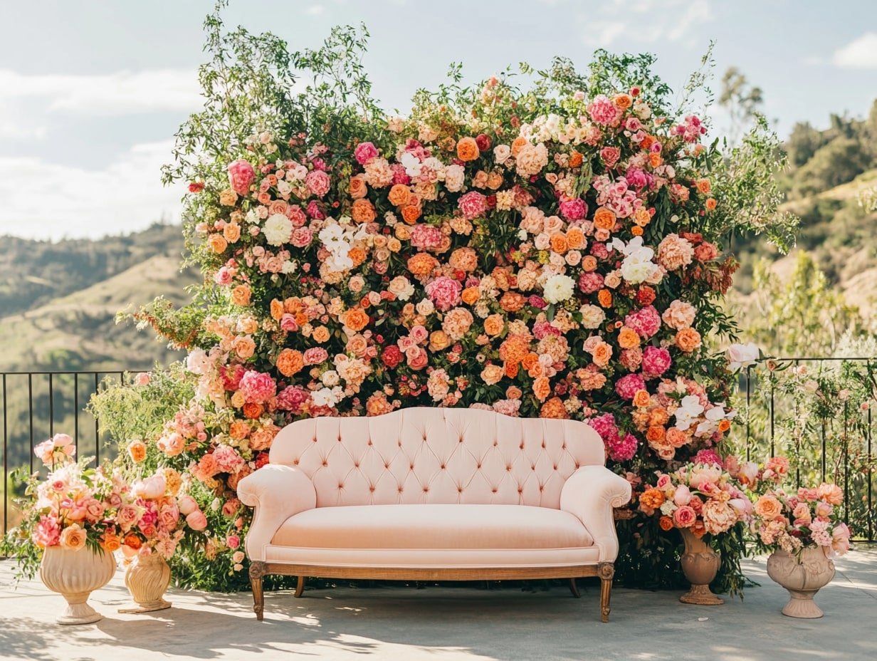 Colorful Garden-Inspired Wedding Stage Idea