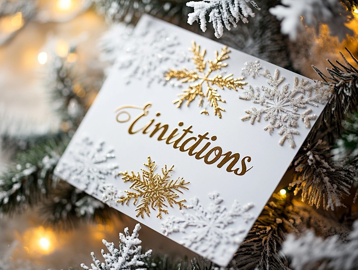 Your Guests With Glittering Gold Winter Invitations