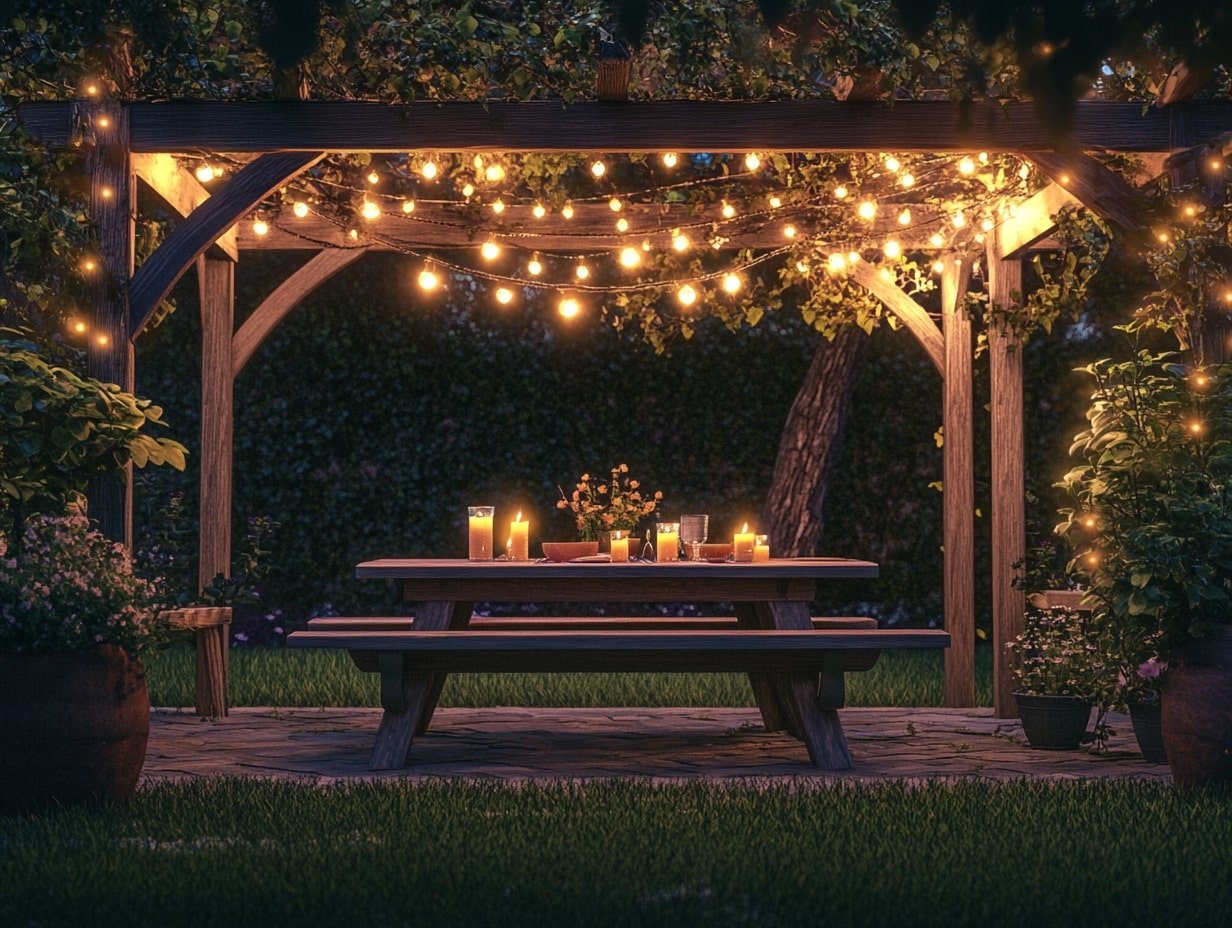 Romantic Ambiance with Tealight Candles Under Your Pergola