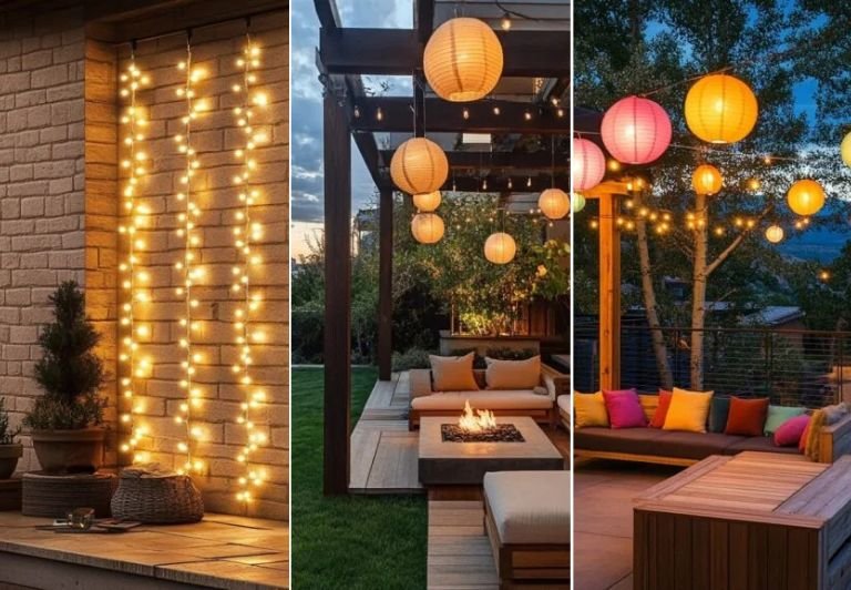 16+ Backyard Patio String Light Ideas for Decoration and a Cozy Ambience 2025