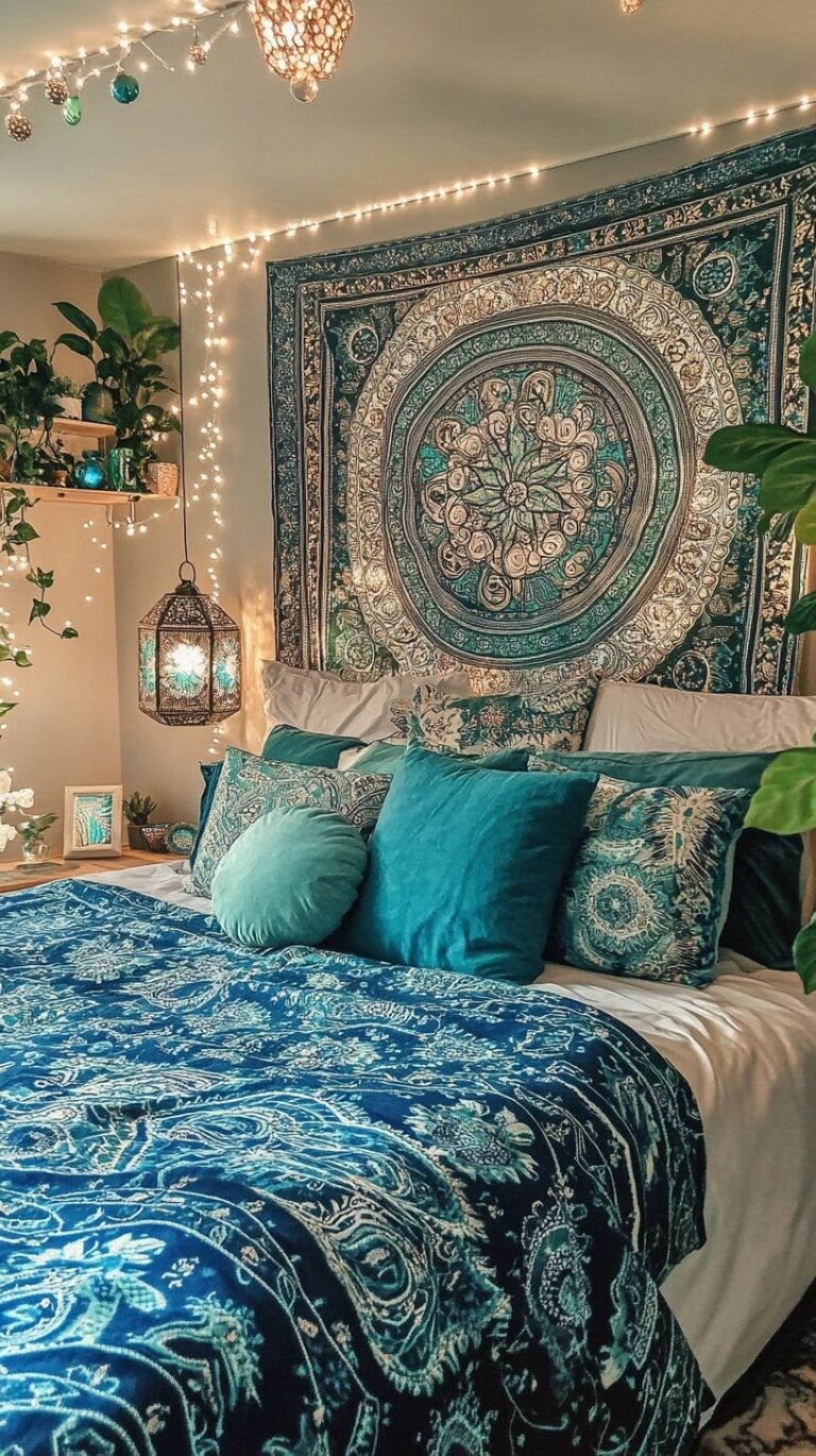 25+ On A Budget Blue Boho Bedroom Ideas