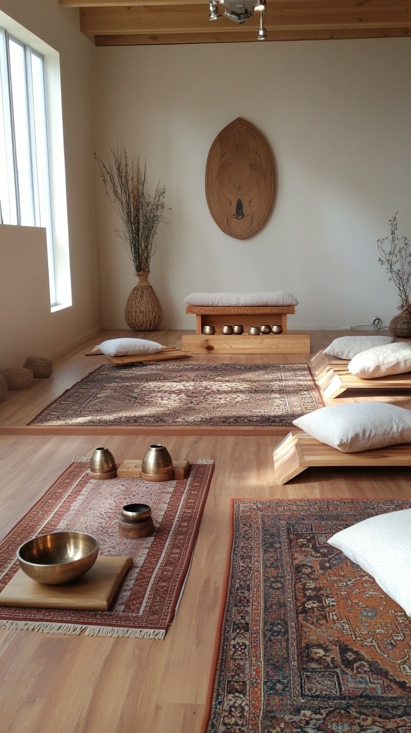 Boho Yoga and Sound Bath Studio with Singing Bowls
