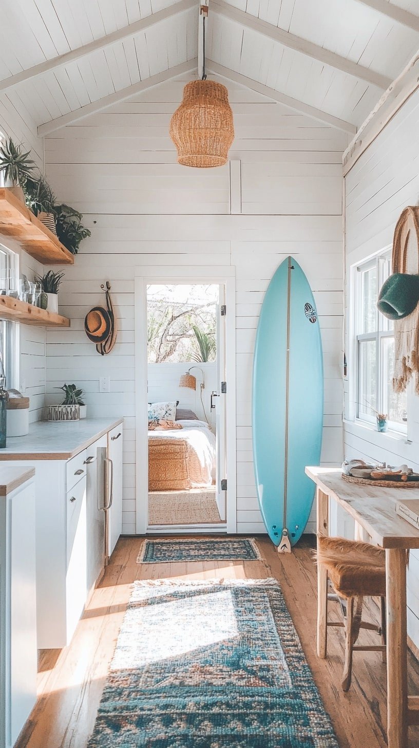 Coastal Blue and White Interior with Shiplap Walls