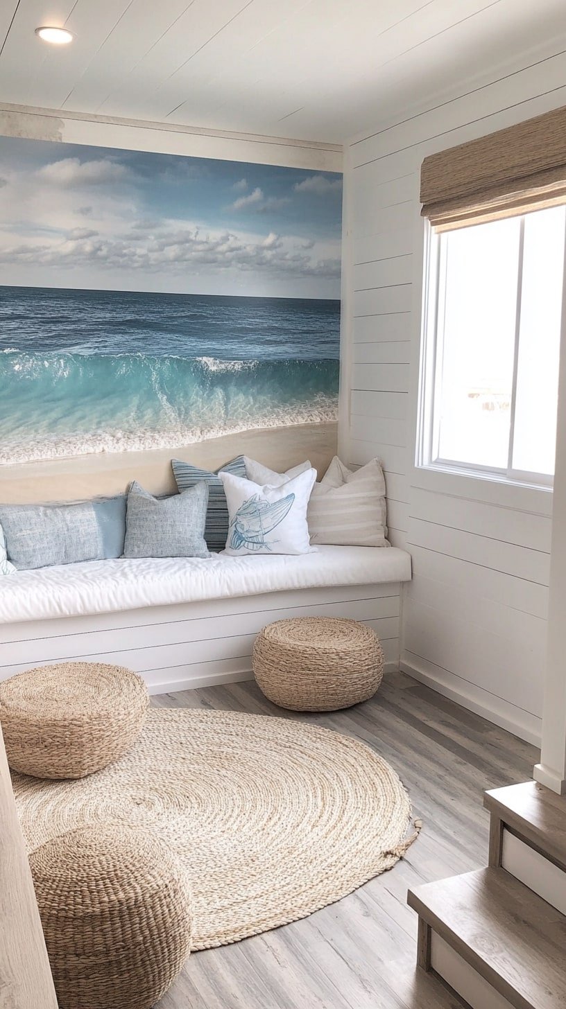 Colorful Tiny Shack with Beach Mural Wall