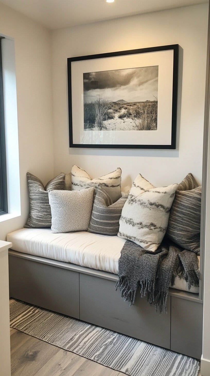 Compact Contemporary Space with Built-In Bench Seating