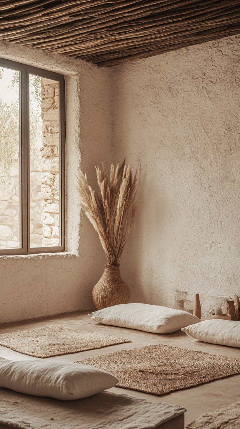  Desert-Inspired Boho Yoga Room with Clay Tones