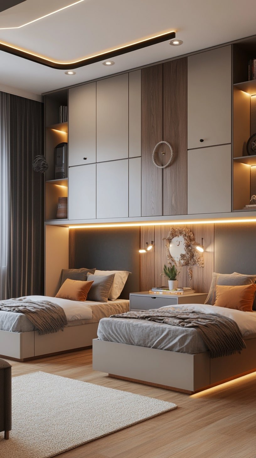 Double Dorm Layout with Split Color Themes
