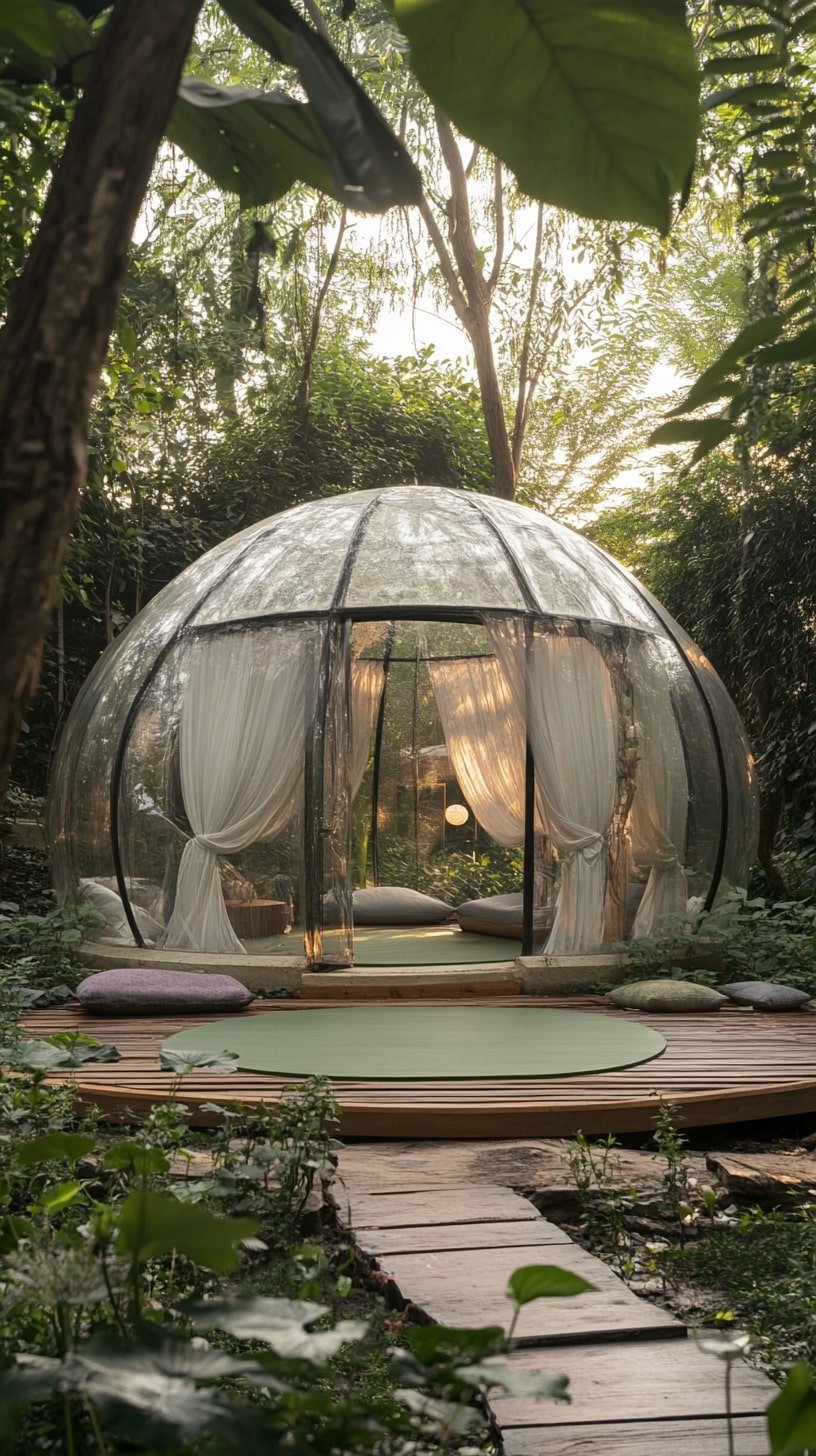 Eco-Friendly Yoga Dome in Natural Clearing