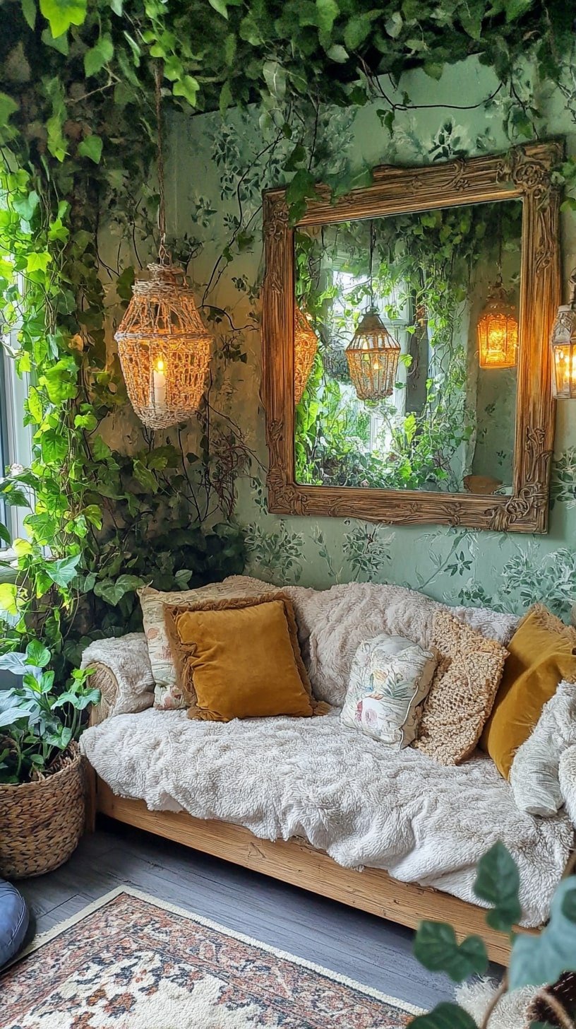  Fairycore Living Room with Vintage Decor and Plants