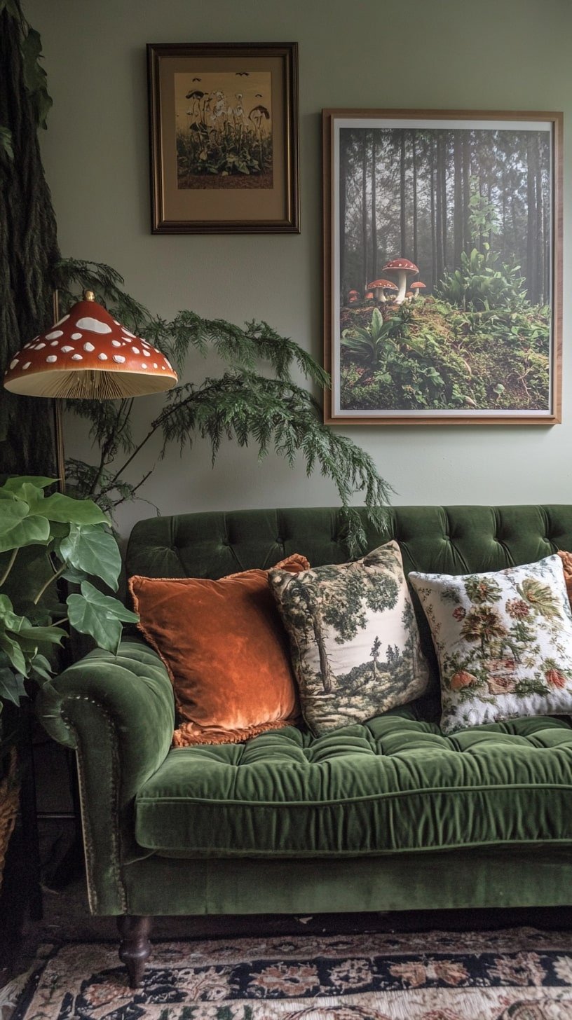Forest-Themed Room with Mushroom Decor