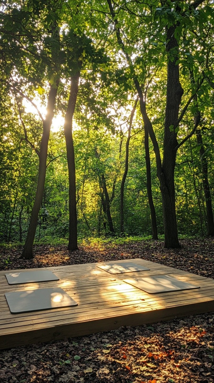 Forest Yoga Platform with Canopy of Trees