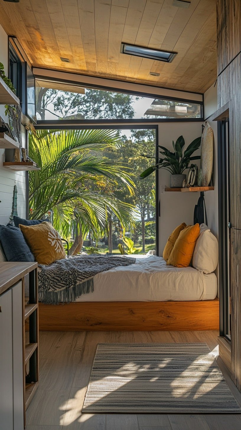 Indoor-Outdoor Flow with Wide Sliding Doors and Surf Decor