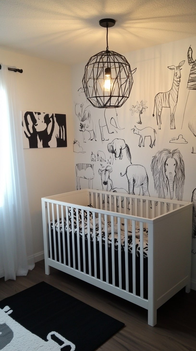 Monochrome Jungle Nursery