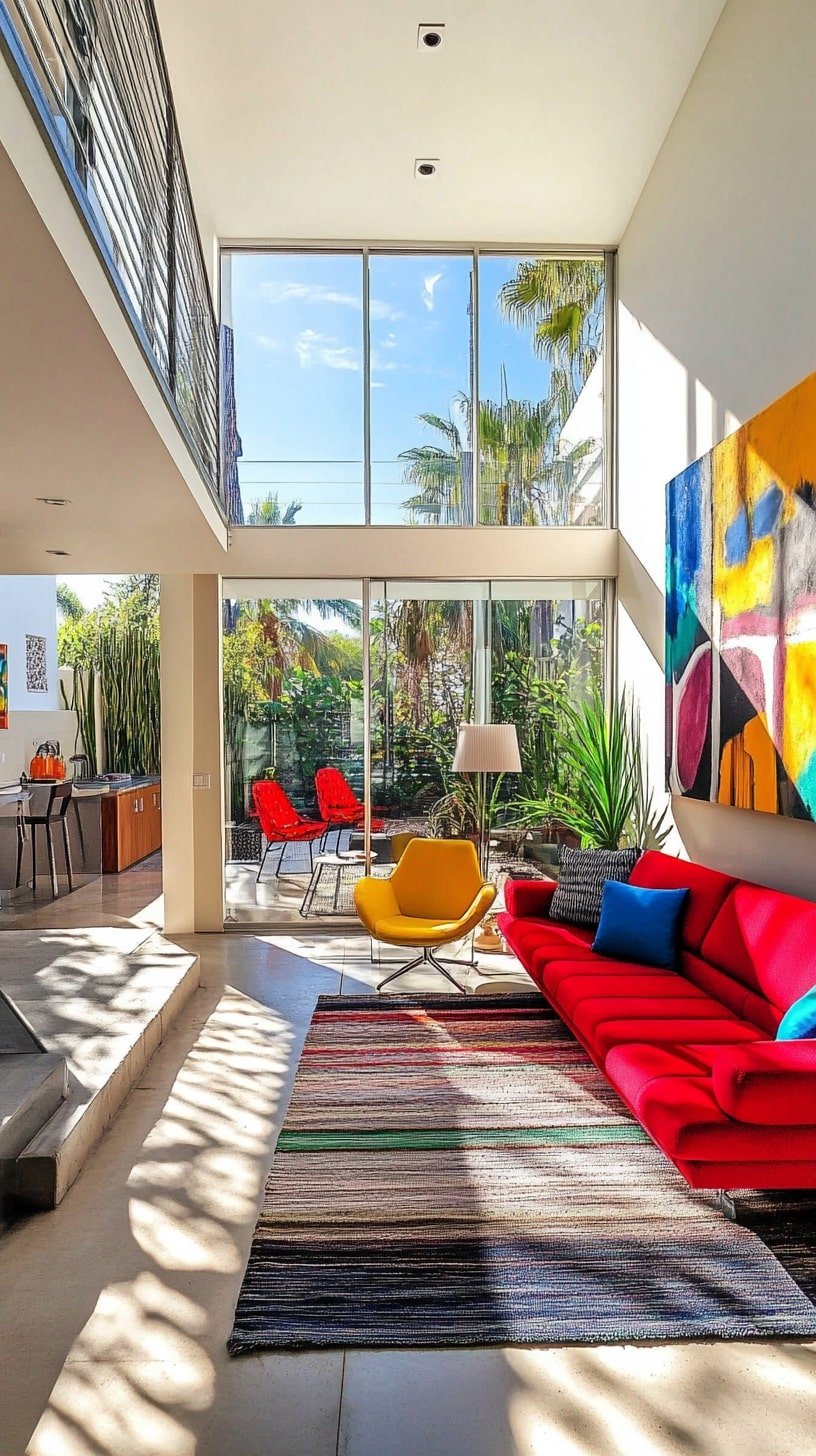  Palm Springs Vibe with Sliding Glass Doors and Retro Accents