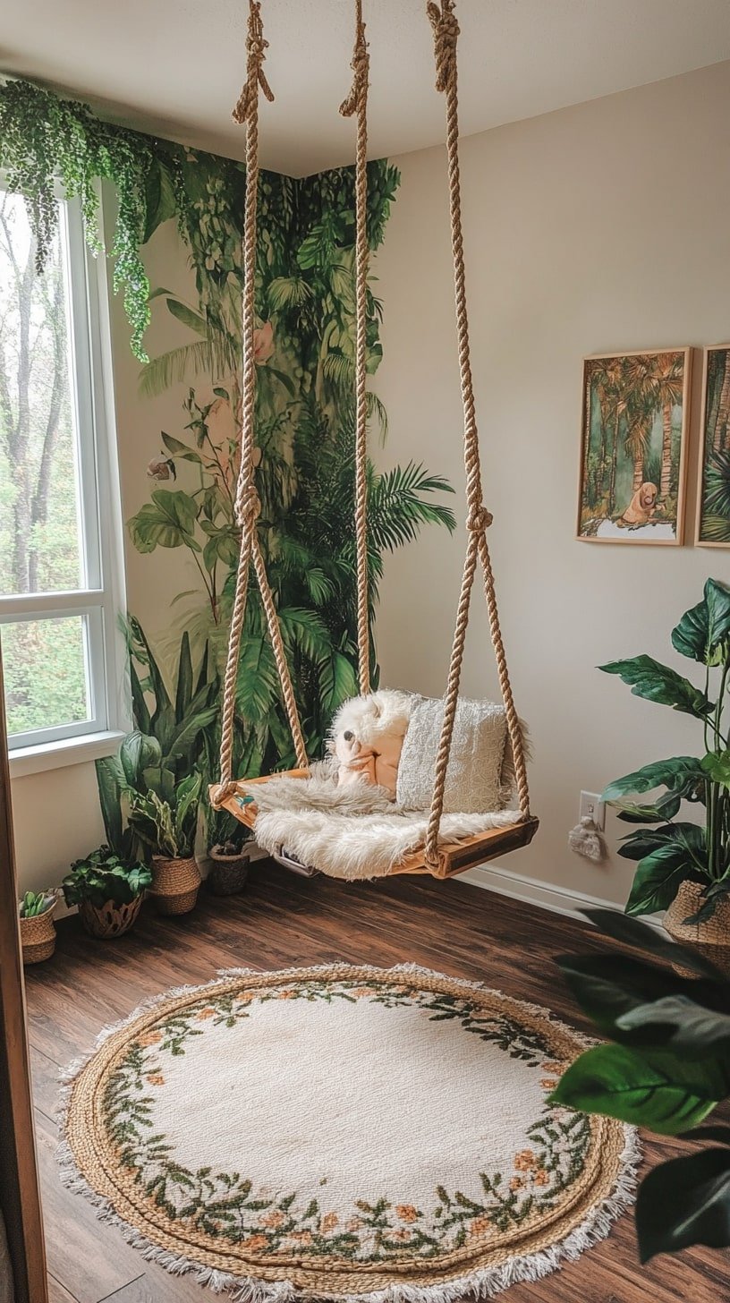 Rope Swing Chair in Nursery