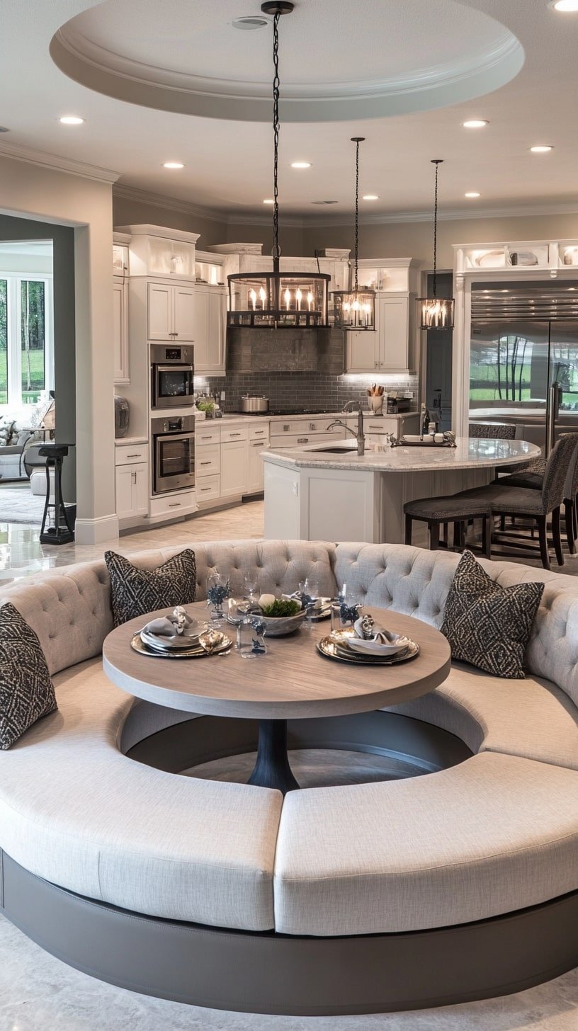 Soft Gray and Cream Palette with Round Table Divider