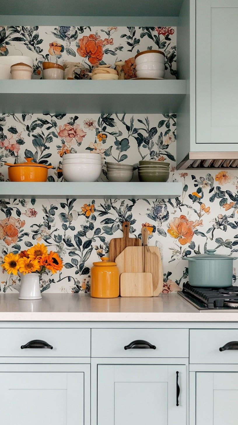 Storybook Kitchen with Painted Cabinetry and Copper Accents