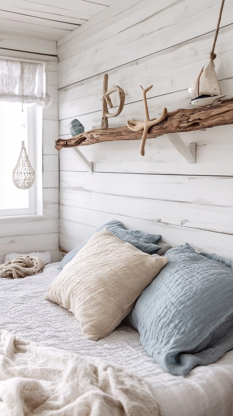 Whitewashed Surf Shack Bedroom with Coastal Textures