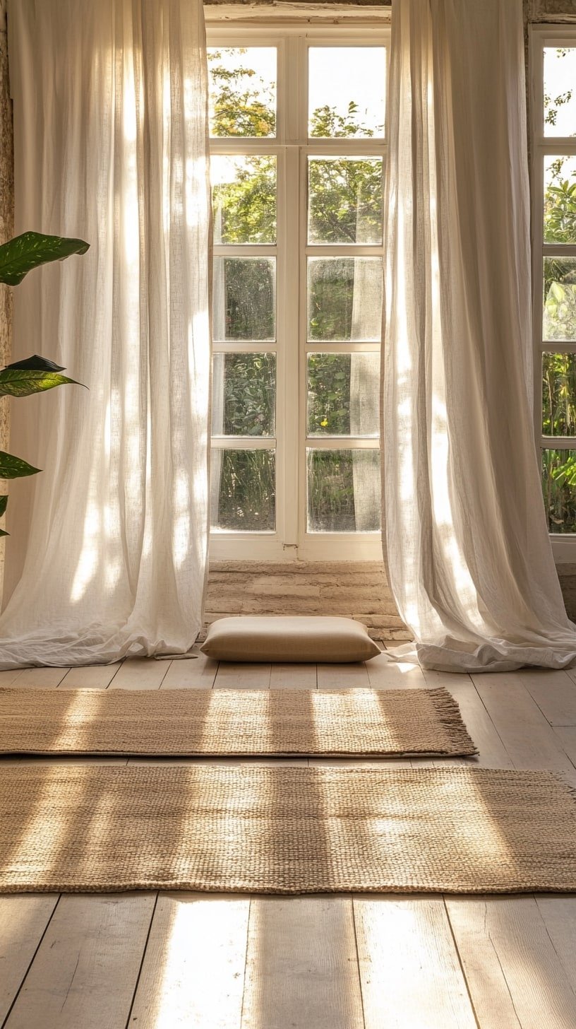 Yoga Studio in a Spare Bedroom with Built-In Shelves
