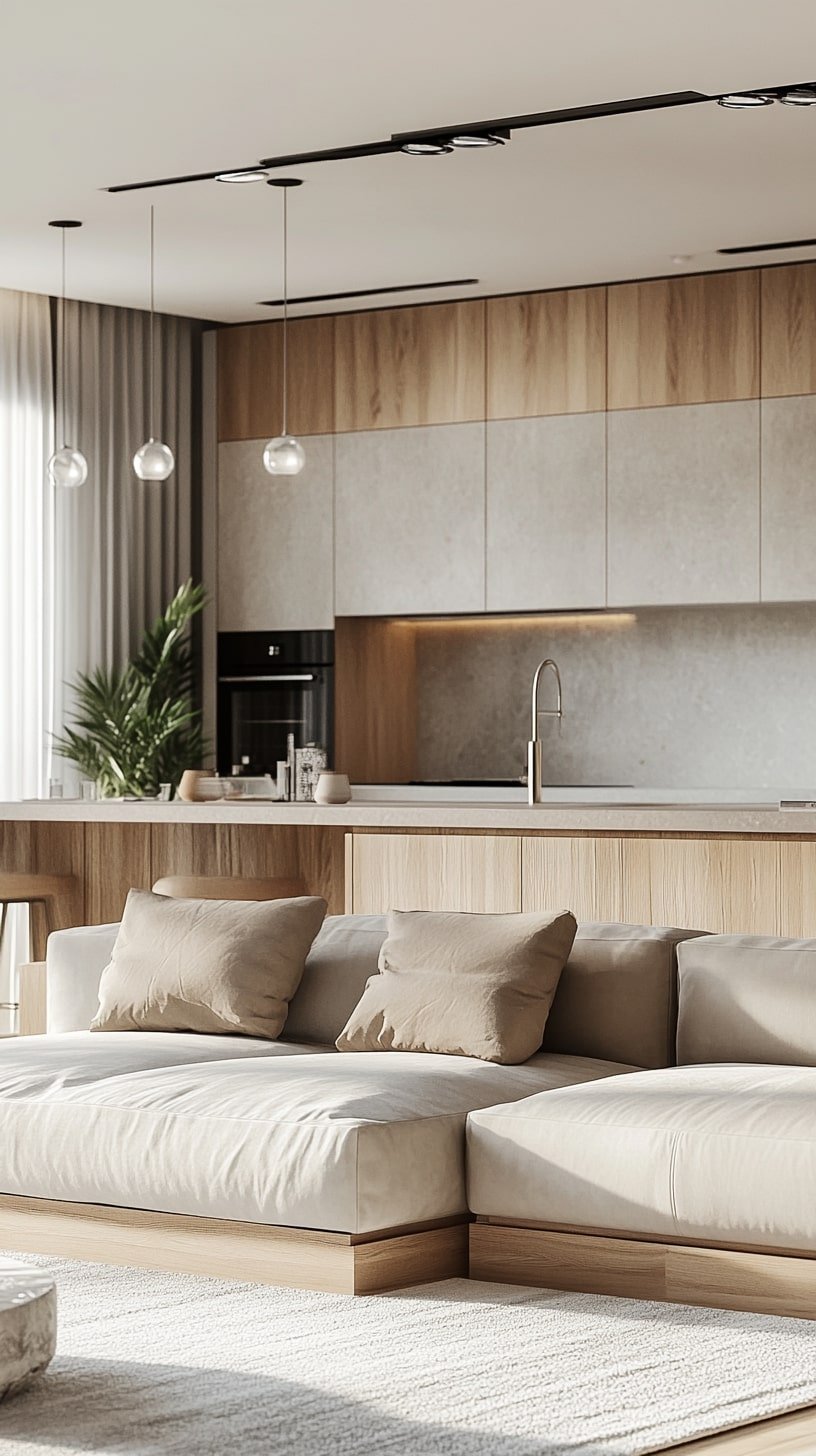  apandi-Inspired Layout with Light Wood and Linen Upholstery