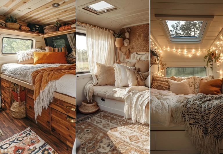 15 Boho-Luxe Camper Van Interiors for road -tripping in style