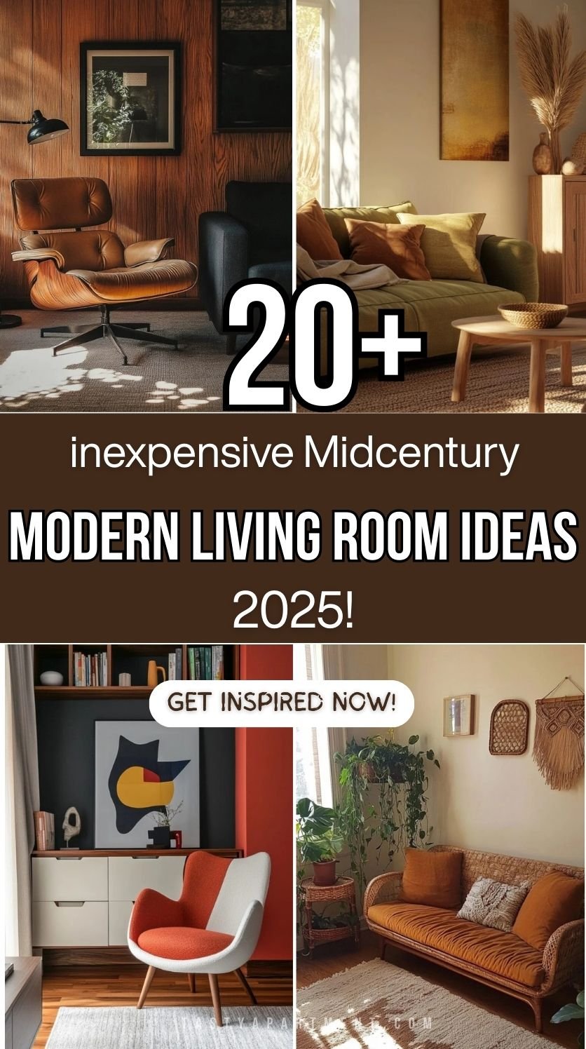 20+ inexpensive stylish Midcentury Modern Living Room Ideas