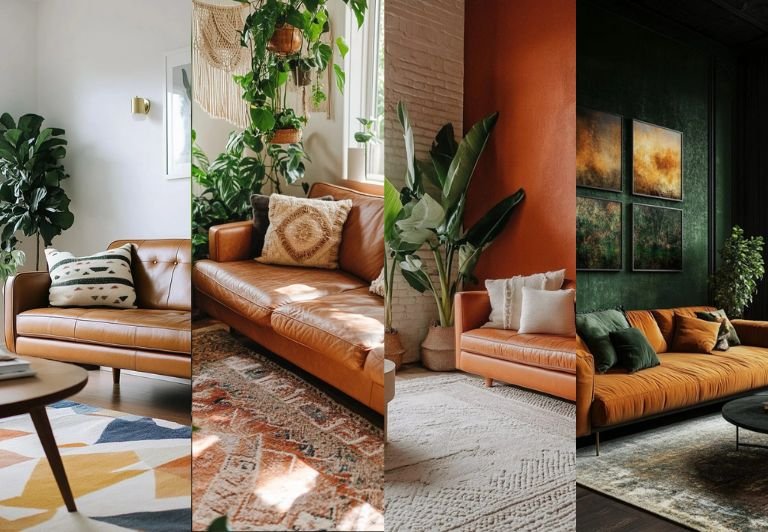 Cognac Leather Couch Living Room Ideas
